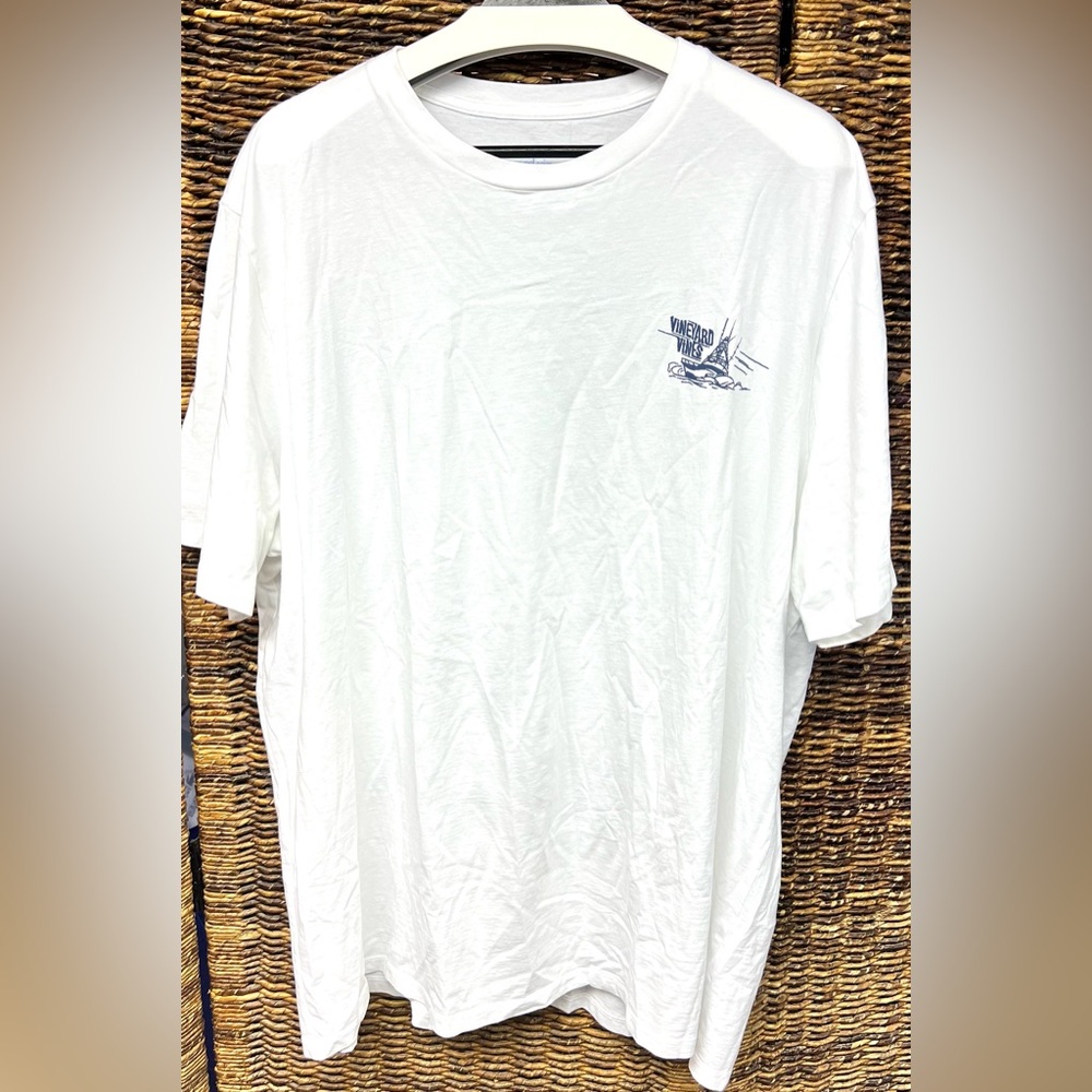 Vineyard Vines, Men’s T Shirt, White/ Navy Imprint XXL‎